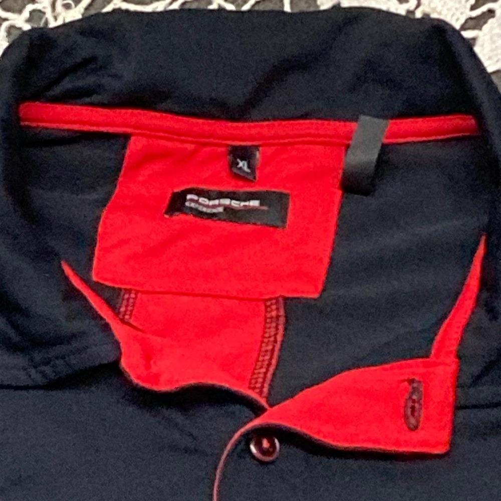 Porsche Experience Racing Polo Shirt XL Black Grey Red Mobil 1 TAG Heuer Mens - Picture 2 of 5